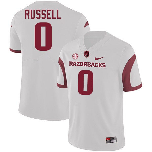 Braylen Russell Arkansas Jersey,Arkansas Razorbacks #0 Braylen Russell Jersey Youth College-White